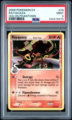 2006 POKEMON EX HOLON PHANTOMS #26 RAYQUAZA PSA 9 - Image 1