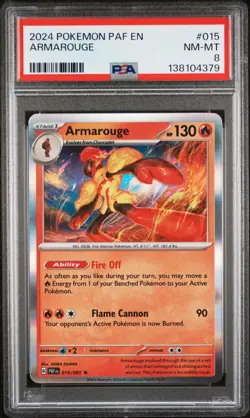 2024 POKEMON PAF EN-PALDEAN FATES #015 ARMAROUGE PSA 8 - Image 1