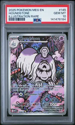 2025 POKEMON MEG EN-MEGA EVOLUTION ILLUSTRATION RARE #145 HOUNDSTONE PSA 10 - Image 1