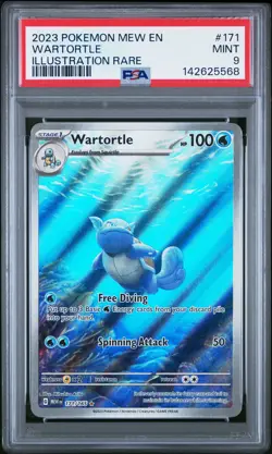 2023 POKEMON MEW EN-151 ILLUSTRATION RARE #171 WARTORTLE PSA 9 - Image 1