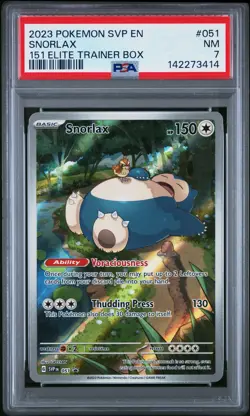 2023 POKEMON SVP EN-SV BLACK STAR PROMO 151 ELITE TRAINER BOX #051 SNORLAX PSA 7 - Image 1