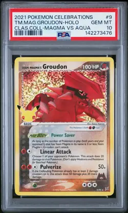 2021 POKEMON CELEBRATIONS CLASSIC COLLECTION #9 TEAM MAGMA'S GROUDON-HOLO PSA 10 - Image 1