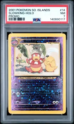 2001 POKEMON SOUTHERN ISLANDS PROMO #14 SLOWKING-HOLO PSA 7 - Image 1