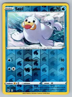 Seel Reverse Holo - 033/196 - Lost Origin Pokemon 2022 NM - Image 1