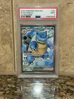 2023 POKEMON MEW EN-151 ULTRA RARE #184 BLASTOISE EX PSA 9 - Image 1