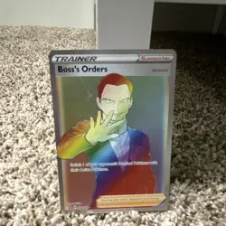 Pokemon Giovanni Boss's Orders Trainer Full Art Holo Rare 200/192 Rebel Clash - Image 1