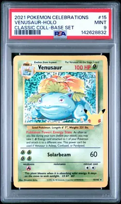 2021 POKEMON CELEBRATIONS CLASSIC COLLECTION #15 VENUSAUR-HOLO PSA 9 - Image 1