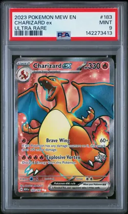 2023 POKEMON MEW EN-151 ULTRA RARE #183 CHARIZARD EX PSA 9 - Image 1