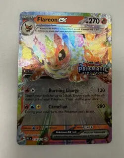 Pokemon Flareon ex 014/131 Stamped Prismatic Evolutions Surprise Box NM - Image 2