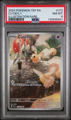 2024 POKEMON TEF EN-TEMPORAL FORCES ILLUSTRATION RARE #172 CUTIEFLY PSA 8 - Image 1