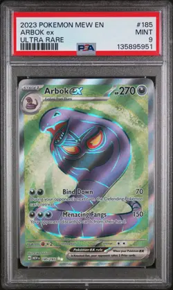 2023 POKEMON MEW EN-151 ULTRA RARE #185 ARBOK EX PSA 9 - Image 1