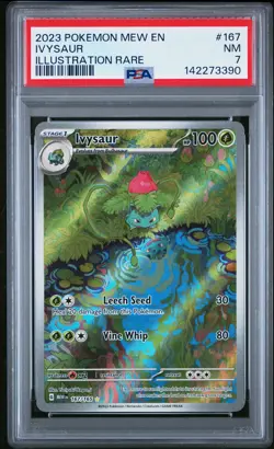 2023 POKEMON MEW EN-151 ILLUSTRATION RARE #167 IVYSAUR PSA 7 - Image 1