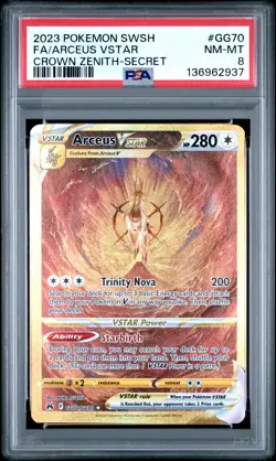 2023 POKEMON SWORD & SHIELD CROWN ZENITH SECRET FULL ART/ARCEUS VSTAR PSA 8 - Image 1