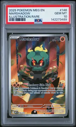 2025 POKEMON MEG EN-MEGA EVOLUTION ILLUSTRATION RARE #146 MARSHADOW PSA 10 - Image 1