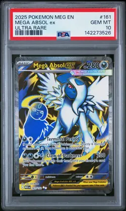 2025 POKEMON MEG EN-MEGA EVOLUTION ULTRA RARE #161 MEGA ABSOL EX PSA 10 - Image 1