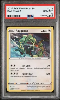 2025 POKEMON M24 EN-MCDONALD'S COLLECTION #014 RAYQUAZA PSA 10 - Image 1