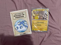 Pokemon x Natural History Museum Promo Card Pikachu At The Museum + Ecology Book - Image 1