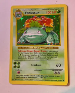 Venusaur never played Holo Base Set (Shadowless) Pokemon Card - Image 1