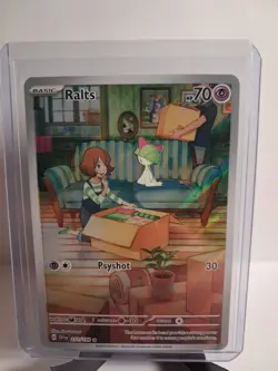 Pokemon TCG Ralts Scarlet & Violet Base Set Holo Illustration Card 211/198 - Image 1