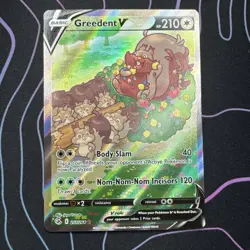 Pokemon TCG Greedent v Fusion Strike Holo Card 257/264 Full Art Ultra Rare - Image 1