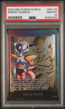 2024 DRAGON BALL SUPER CARD GAME FUSION WORLD ENERGY MARKER 01 E01-04 PSA 10 - Image 1