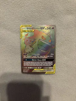 Gengar & Mimikyu GX 186/181 Hyper Rare Team Up Pokemon Card - Image 1