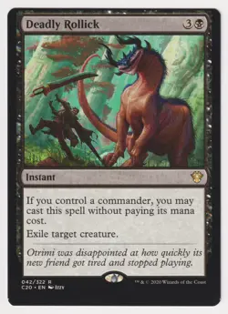 Miscut Deadly Rollick NM Commander 2020 MTG Magic Factory Error Misprint Rare! - Image 1