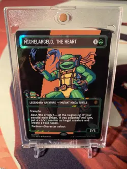 MTG MICHELANGELO, THE HEART BORDERLESS SURGE FOIL FRESH PULL NM TMNT MAGIC - Image 1