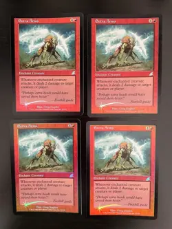 MTG 4X FOIL SCOURGE EXTRA ARMS NM MAGIC THE GATHERING RED UNCOMMON ENCHANTMENT - Image 5