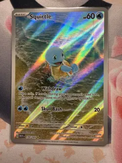 Pokemon TCG Squirtle 170/165 Scarlet & Violet 151 Illustration Rare Holo Card - Image 2