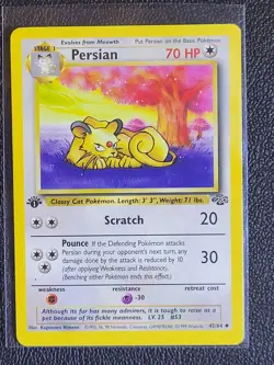 Pokemon TCG Persian #42 Jungle Set 1st Edition Colorless EX-NM - Image 1