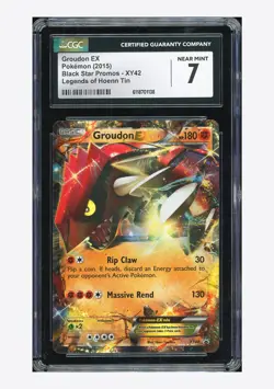 Pokemon CGC 7 Groudon EX Promo 2015 XY42 Legends of Hoenn Tin English - Image 1
