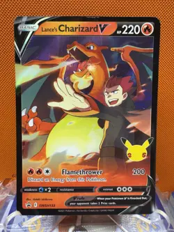 Lance’s Charizard V SWSH133 Pokemon Celebrations Black Star Promo Holo NM 2028 - Image 1