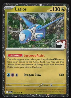 Pokemon Latios - 101/132 Prize Pack Series 8 Cosmo Holo Pack Fresh - NM - Image 1