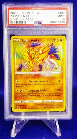 PSA 9 Zamazenta vivid voltage swsh 2020 Pokemon #102 - Image 1