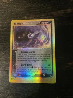 Pokemon Sableye 10/100 Sandstorm Reverse Holo 60 HP Holo Rare Basic 2003 - Image 1