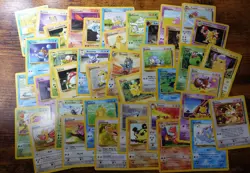Pokemon Cards Unlimited Lot of 40 Base, Charmander, Pikachu LP-NM Bulk Lot Cards - Image 1
