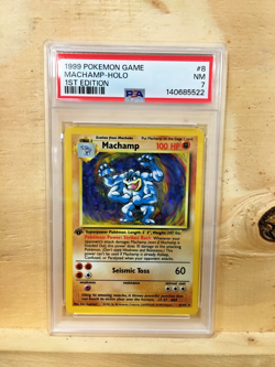 1999 POKEMON GAME #8 MACHAMP-HOLO 1ST EDITION PSA 8 - Image 1