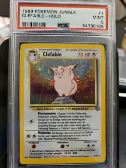 1999 POKEMON JUNGLE #1/64 CLEFABLE-HOLO PSA 9 MINT - Image 1