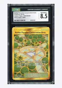 Pokemon CGC8.5 Aether Paradise Conservation Area Holo 2019 SV87 Hidden Fates ENG - Image 1