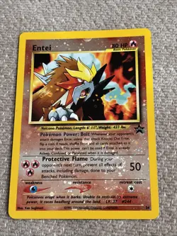 2001 Pokemon TCG Entei Black Star Promo #34 Reverse Holo Swirl NM Nintendo WOTC - Image 1