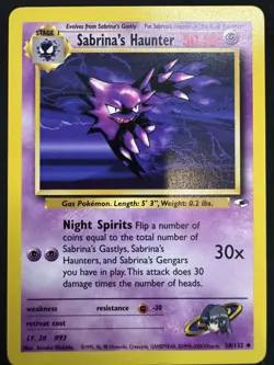 Sabrina's Haunter 58/132 NM Non Holo Gym Heroes Vintage Pokemon TCG - Image 1