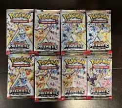 Pokemon TCG: Scarlet and Violet Prismatic Evolutions Booster Pack Lot x8 - Image 1