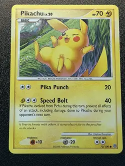 2008 Pokemon Stormfront Pikachu Lv.20 70/100 Common - Image 1