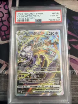 Mewtwo Vstar GG44/GG70 Sword Shield Crown Zenith Pokemon PSA 10 - Image 1