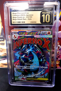 2025 Pokemon Japanese Mega Dream Ex Mega Charizard X ex 223/193 CGC Pristine 10 - Image 1
