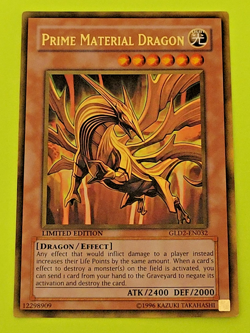 Yu-Gi-Oh Prime Material Dragon Limited Edition Ultra Rare GLD2-EN032 Nm - Image 1