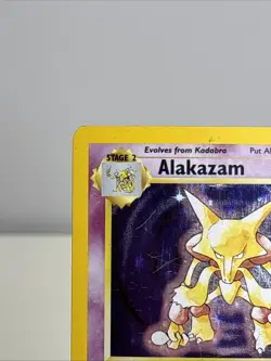 Pokemon Alakazam Base Set Holo Rare 1/102 Psychic Card 1999 HEAVY PLAY - Image 2
