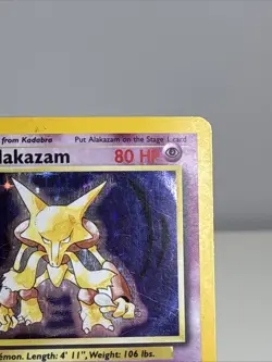 Pokemon Alakazam Base Set Holo Rare 1/102 Psychic Card 1999 HEAVY PLAY - Image 3