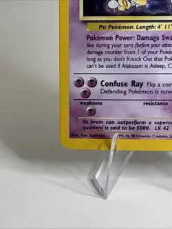 Pokemon Alakazam Base Set Holo Rare 1/102 Psychic Card 1999 HEAVY PLAY - Image 5